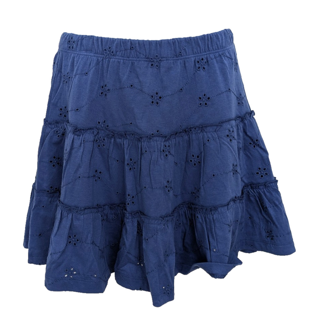 Cat & Jack Girls Tiered Skirt Built In Shorts Blue Eyelet Large 8-10